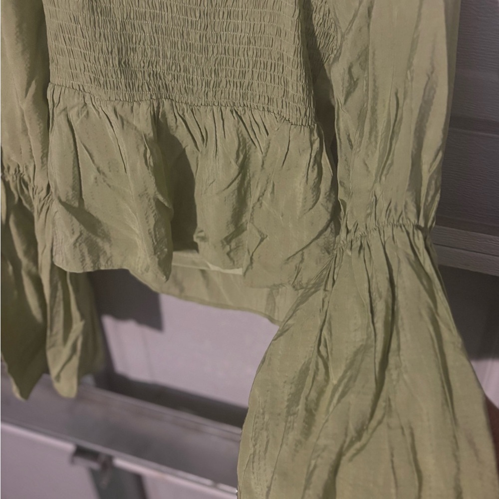 (NWT) Olive Green Long Sleeve Blouse